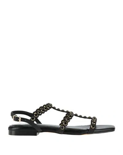 Bibi Lou Woman Sandals Black Size 8 Textile Fibers