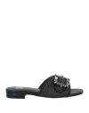 Bibi Lou Woman Sandals Black Size 8 Textile Fibers In Black