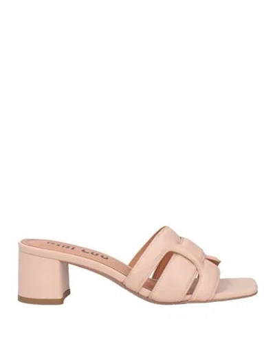 Bibi Lou Woman Sandals Blush Size 7 Leather In Pink