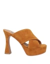 Bibi Lou Woman Sandals Camel Size 11 Leather In Beige