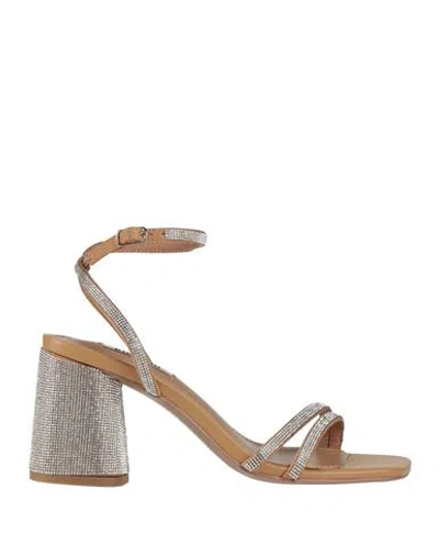 Bibi Lou Woman Sandals Camel Size 8 Leather In Beige