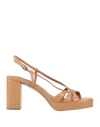 Bibi Lou Woman Sandals Camel Size 10 Leather In Beige