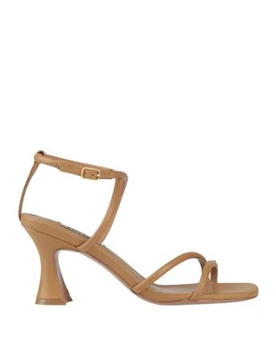 Bibi Lou Woman Sandals Camel Size 8 Leather In Beige