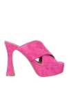 Bibi Lou Woman Sandals Fuchsia Size 6 Leather In Pink