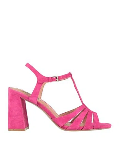 Bibi Lou Woman Sandals Fuchsia Size 8 Leather In Pink