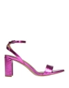 Bibi Lou Woman Sandals Fuchsia Size 6 Leather In Pink