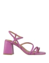 Bibi Lou Woman Sandals Fuchsia Size 8 Leather In Pink