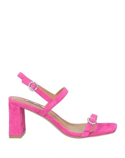 Bibi Lou Woman Sandals Fuchsia Size 8 Leather In Pink