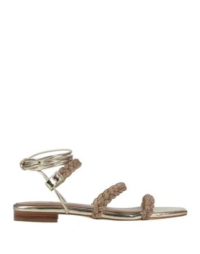 Bibi Lou Woman Sandals Gold Size 8 Textile Fibers