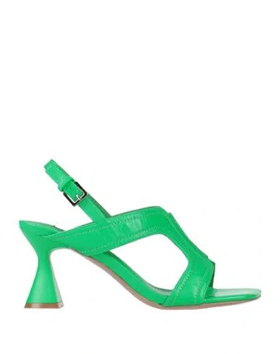 Bibi Lou Woman Sandals Green Size 11 Leather