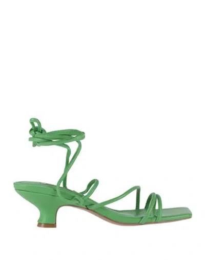 Bibi Lou Woman Sandals Green Size 7 Leather