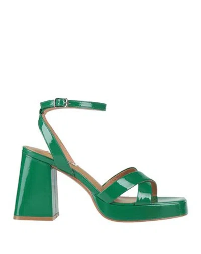 Bibi Lou Woman Sandals Green Size 8 Leather