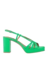 Bibi Lou Woman Sandals Green Size 8 Leather