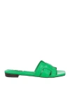Bibi Lou Woman Sandals Green Size 8 Leather In Green