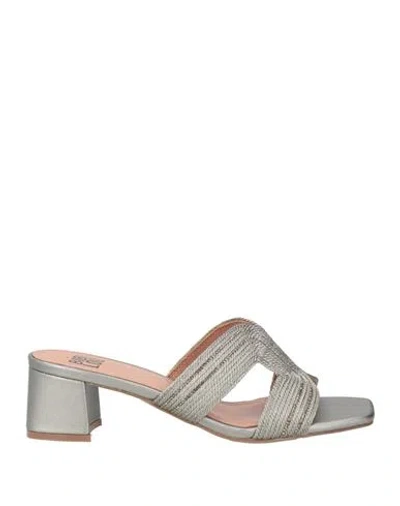 Bibi Lou Woman Sandals Grey Size 6 Textile Fibers