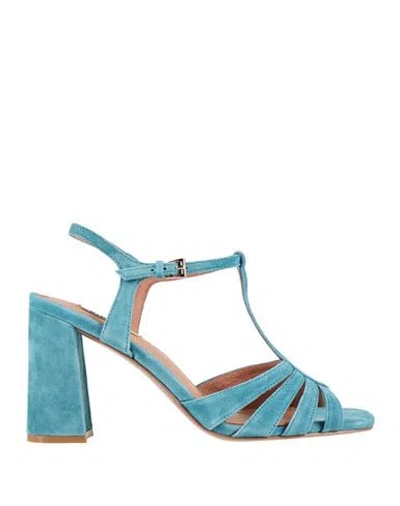 Bibi Lou Woman Sandals Light Blue Size 9 Leather