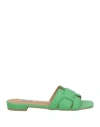 Bibi Lou Woman Sandals Green Size 8 Leather