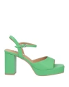 Bibi Lou Woman Sandals Light Green Size 8 Leather