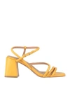 Bibi Lou Woman Sandals Ocher Size 8 Leather In Yellow