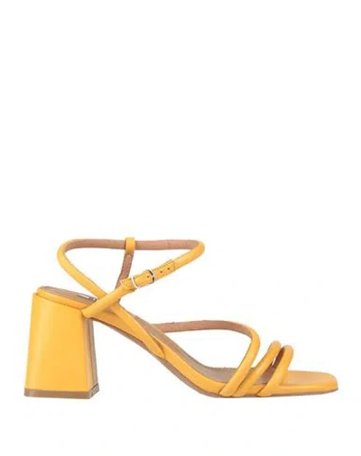 Bibi Lou Woman Sandals Ocher Size 8 Leather In Yellow