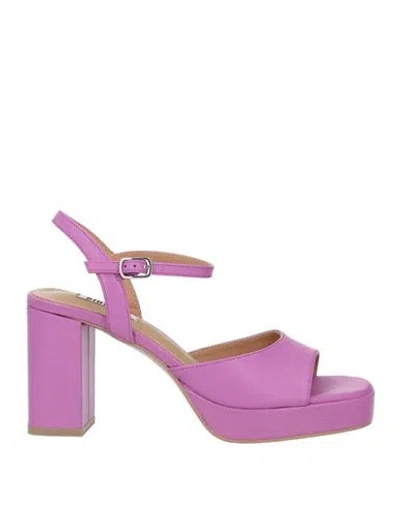 Bibi Lou Woman Sandals Mauve Size 8 Leather In Purple