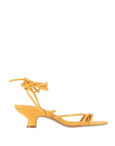 Bibi Lou Woman Sandals Ocher Size 8 Leather In Yellow