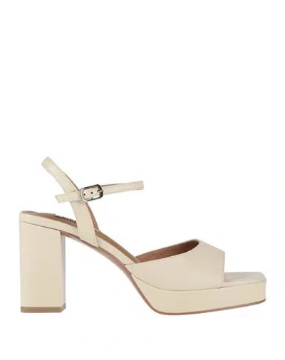 Bibi Lou Woman Sandals Ivory Size 8 Leather In Off White