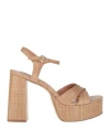 Bibi Lou Woman Sandals Sand Size 10 Textile Fibers In Beige