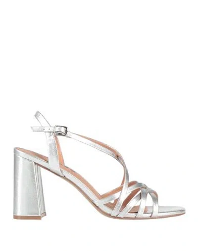 Bibi Lou Woman Sandals Silver Size 10 Textile Fibers