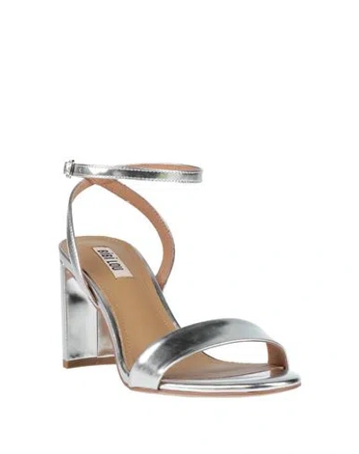 Bibi Lou Woman Sandals Silver Size 8 Leather