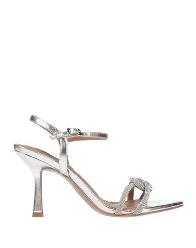 Bibi Lou Woman Sandals Silver Size 7 Textile Fibers