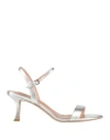 Bibi Lou Woman Sandals Silver Size 8 Leather