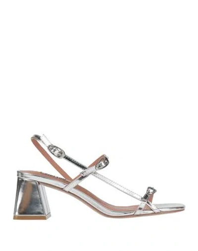 Bibi Lou Woman Sandals Silver Size 8 Leather