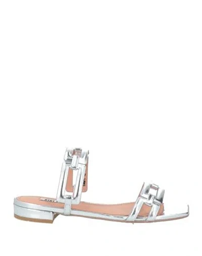 Bibi Lou Woman Sandals Silver Size 8 Leather