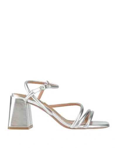 Bibi Lou Woman Sandals Silver Size 8 Leather