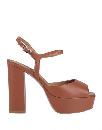 Bibi Lou Woman Sandals Tan Size 8 Leather In Brown