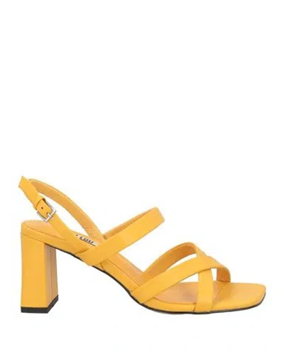 Bibi Lou Woman Sandals Yellow Size 8 Leather