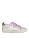 Bibi Lou Woman Sneakers Silver Size 8 Leather In Silver