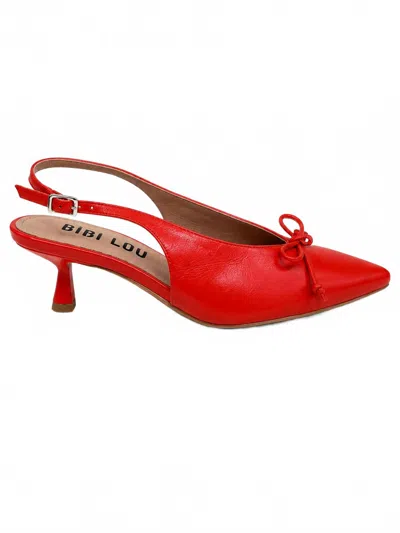 Bibi Lou Women's Beatrix Pointed Toe Heel In Coral In Animal Print