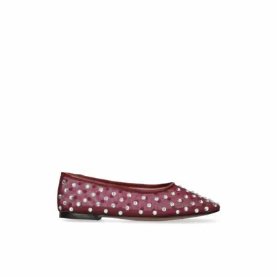 Bibi Lou Women's Berry Ballerina Flat Shoes In Burgundy In Red