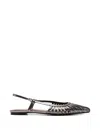 Bibi Lou Plomo Woven Slingback Flat Pumps In Silver