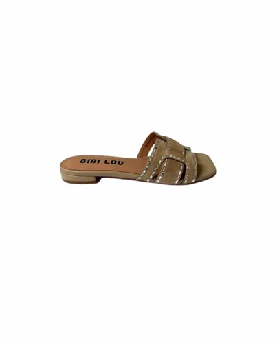Bibi Lou Women's Holly Flat Sandals In Beige Suede In Brown
