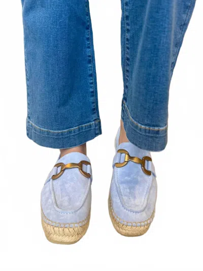 Bibi Lou Women Kid Suede Loafers In Sky Blue