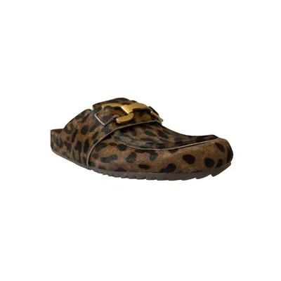 Bibi Lou Women's Mule Slippers In Printed Pony Leopard In Brown