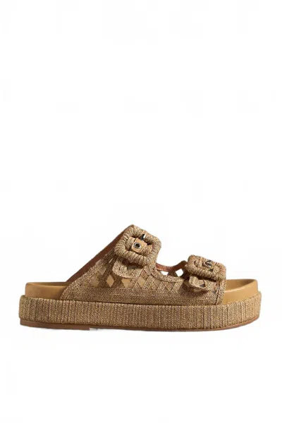 Bibi Lou Women's Raffia Slides In Natural In Brown