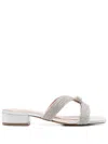 Bibi Lou Sloan Flat Sandals In Silver