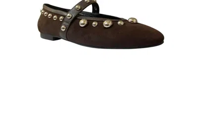 Bibi Lou Women's Studded Ballerina Flat In Marron In Brown