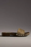 Bibi Lou Wood-bottom Slides In Beige