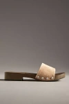 Bibi Lou Wood-bottom Slides In Beige