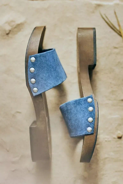 Bibi Lou Wood-bottom Slides In Blue